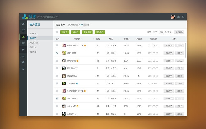 社會(huì)化營(yíng)銷管理軟件界面設(shè)計(jì)